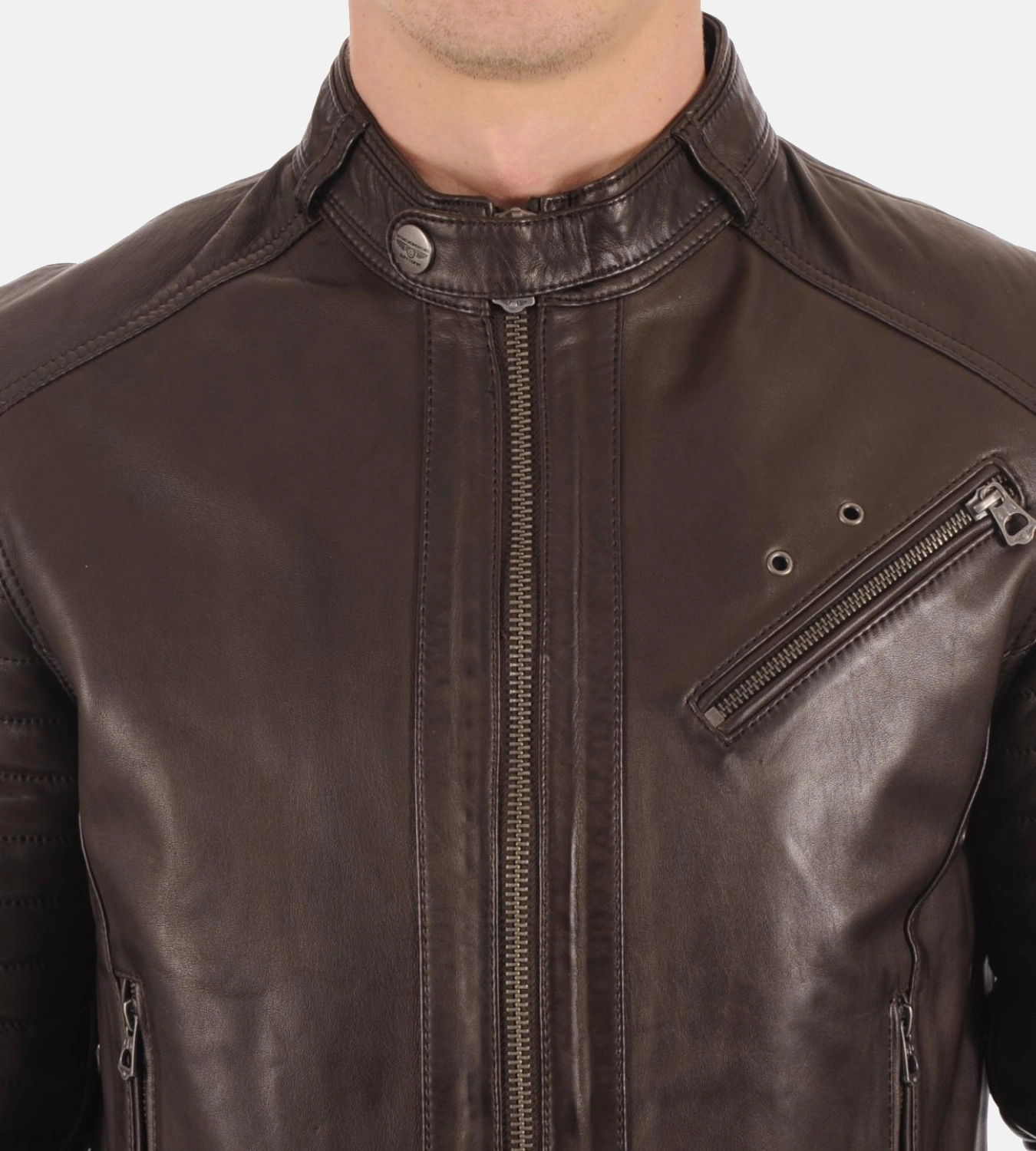 Men's Kirill Brown Genuine Leather Jacket - Image 5