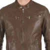 Men's Winston Hallwell Brown Removable Hoodie Genuine Leather Jacket - Image 5