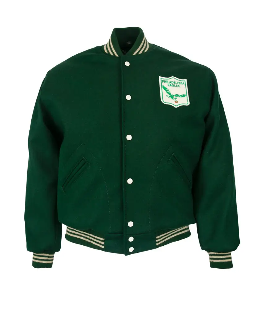 Philadelphia Eagles Letterman 1960 Authentic Green Wool Varsity Jacket