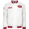 San Francisco 49ers City Collection Satin White Varsity Jacket