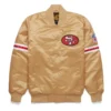 San Francisco 49ers The Pick And Roll Golden Satin Varsity Jacket
