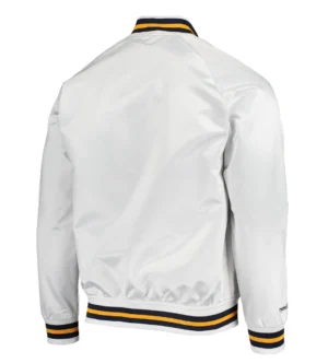 Golden State Warriors Throwback Wordmark Raglan Satin Jacket