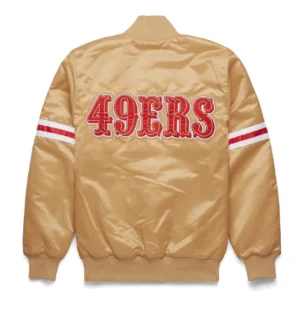 Alternative view of San Francisco 49ers The Pick And Roll Golden Satin Varsity Jacket