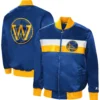 Golden State Warriors The Ambassador Satin Varsity Jacket - Image 3