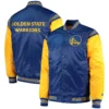 Golden State Warriors The Enforcer Royal Satin Varsity Jacket - Image 3
