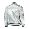 NFL Dallas Cowboys Game Full-snap Silver Satin Varsity Jacket - Image 2