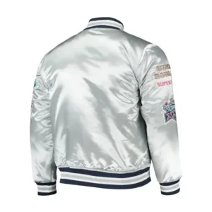Alternative view of NFL Dallas Cowboys Game Full-snap Silver Satin Varsity Jacket