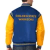 Golden State Warriors The Enforcer Royal Satin Varsity Jacket - Image 4