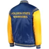 Golden State Warriors The Enforcer Royal Satin Varsity Jacket - Image 2