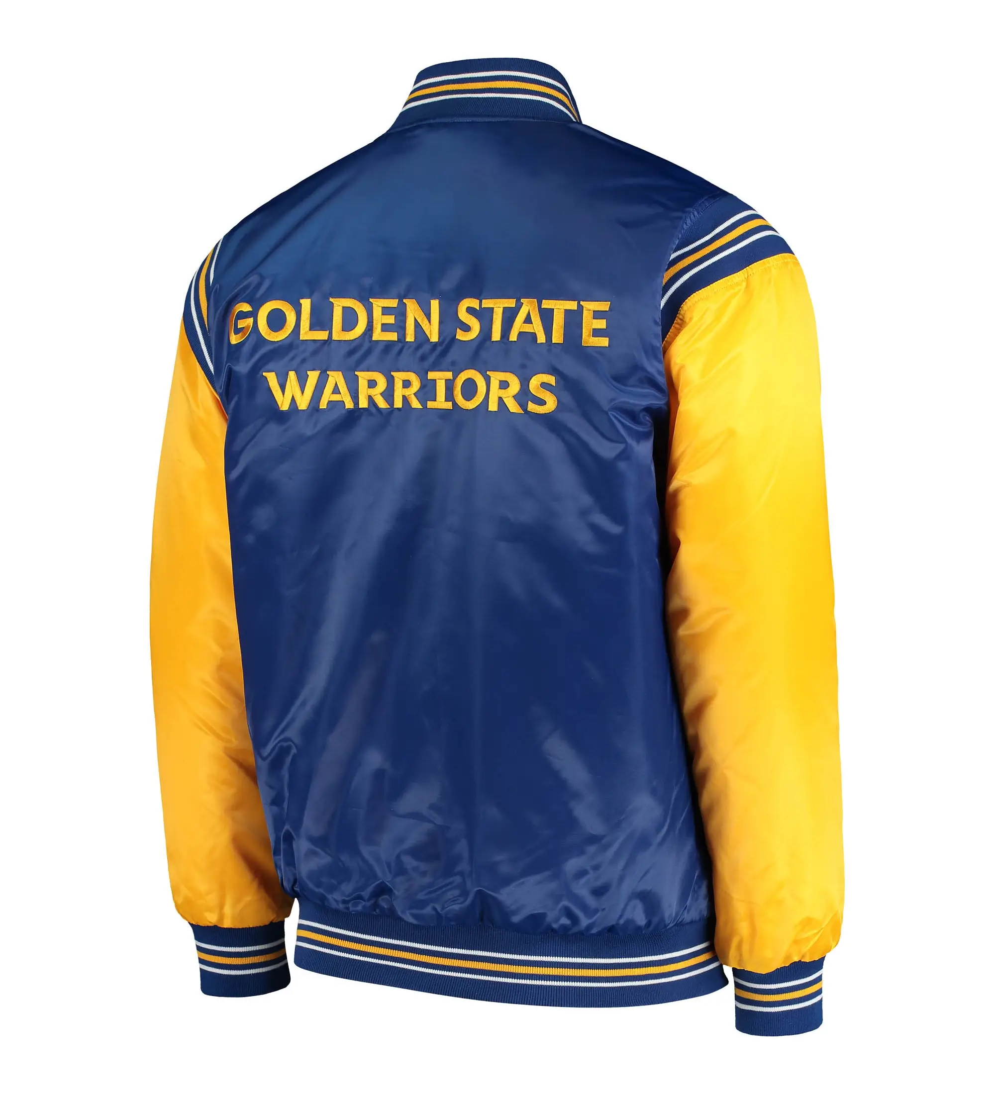 Golden State Warriors The Enforcer Royal Satin Varsity Jacket - Image 2