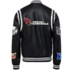 Arizona Cardinals Jeff Hamilton Classic Rib Knitted Full Black Leather Varsity Jacket - Image 2