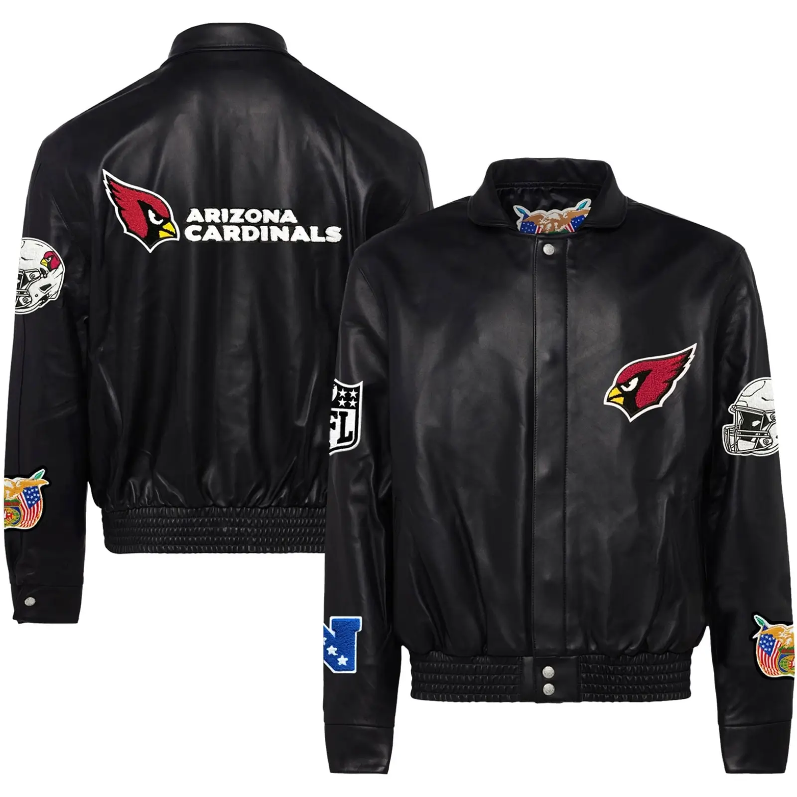 Arizona Cardinals Jeff Hamilton Full Leather Varsity Jacket - Image 3