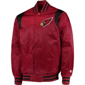 Arizona Cardinals Starter Prime Time Twill Full-Snap Satin Varsity Jacket