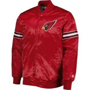 Arizona Cardinals The Power Forward Full-Snap Satin Varsity Jacket