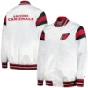 Arizona Cardinals Starter Vintage Full-Snap Satin Varsity White Jacket - Image 3