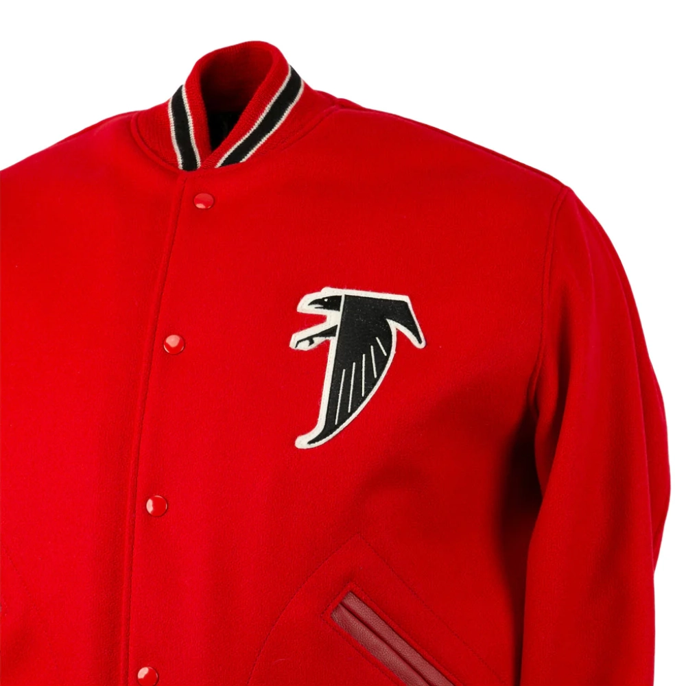 Atlanta Falcons Letterman 1967 Authentic Red Wool Varsity Jacket - Image 3
