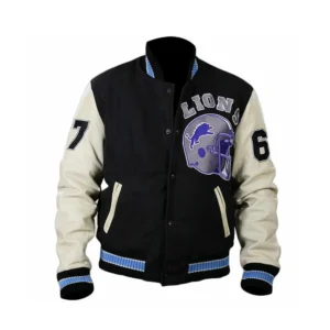 Alternative view of Axel Foley Detroit Lions Varsity Jacket