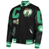 Boston Celtics Mash Up Wool & Leather Varsity Jacket