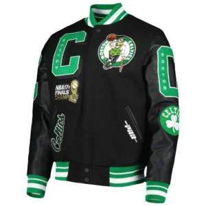 Boston Celtics Mash Up Wool & Leather Varsity Jacket