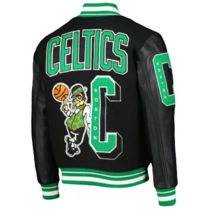Alternative view of Boston Celtics Mash Up Wool & Leather Varsity Jacket