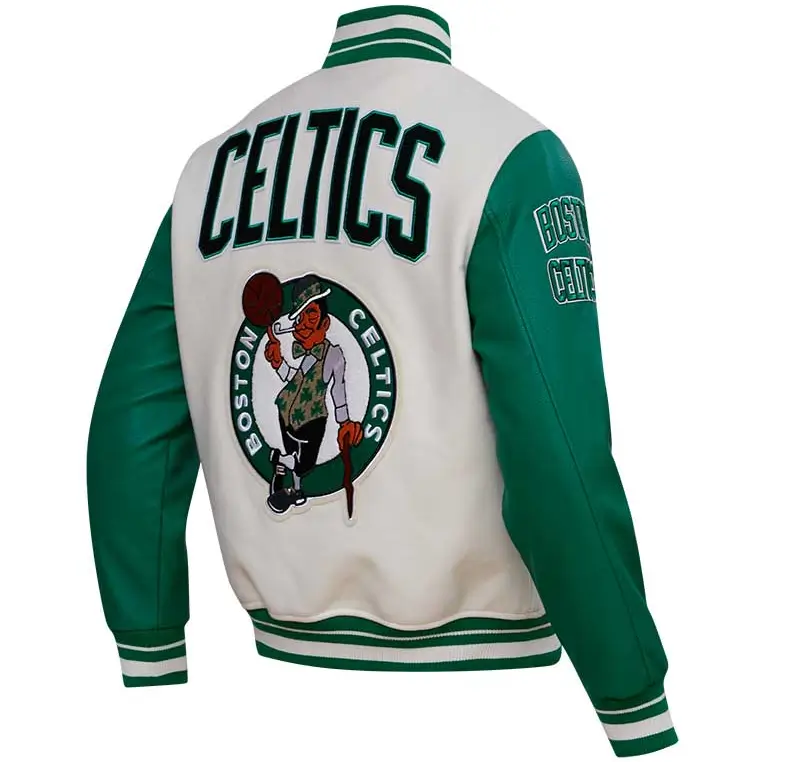 Alternative view of Boston Celtics Retro Classic Wool & Leather Varsity Jacket