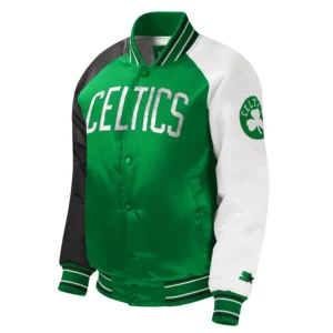 Boston Celtics Youth Reliever Starter Kelly Green Full-Snap Varsity Jacket