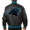 Carolina Panthers  Full Leather Black Varsity Jacket - Image 2