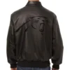 Carolina Panthers Bomber Full Leather Black Varsity Jacket - Image 2