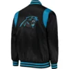 Carolina Panthers Black Prime Time Twill Satin Varsity Jacket - Image 2