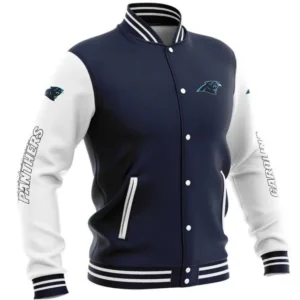 Carolina Panthers Vintage Bomber Classic Rib Satin Varsity Jacket