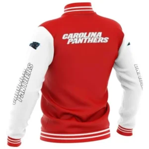 Alternative view of Carolina Panthers Vintage Bomber Football Team Players Satin Varsity Jacket