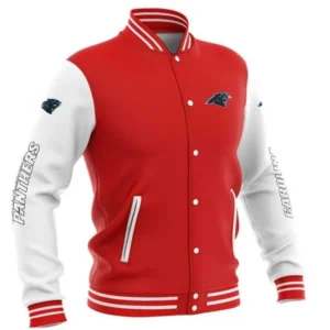 Carolina Panthers Vintage Bomber Football Team Players Satin Varsity Jacket