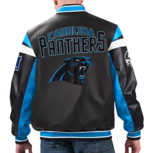 Alternative view of Carolina Panthers G-III Sports by Carl Banks Black Full-Zip Leather Jacket