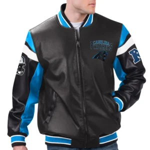 Carolina Panthers G-III Sports by Carl Banks Black Full-Zip Leather Jacket