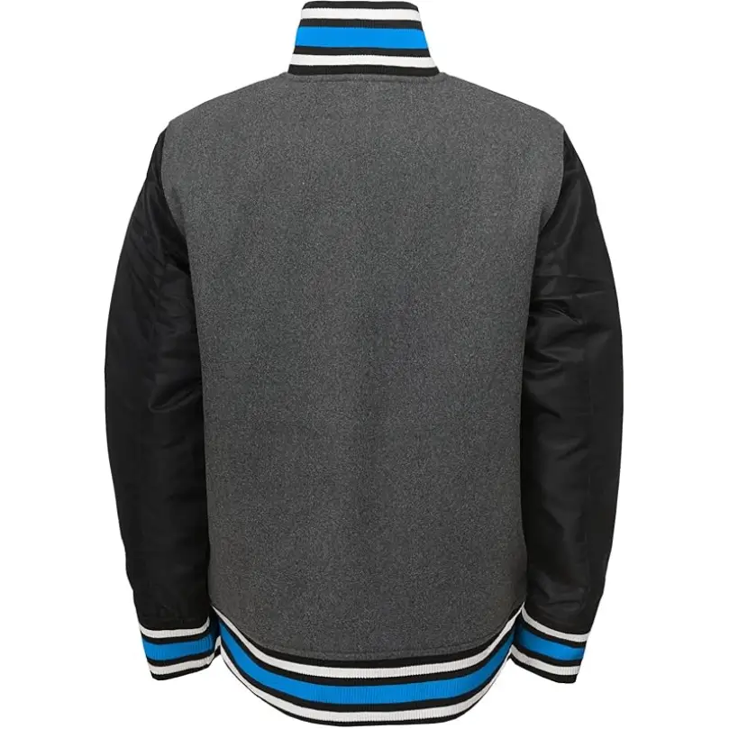 Carolina Panthers Letterman Wool & Satin Varsity Jacket - Image 2