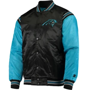 Carolina Panthers The Enforcer Satin Varsity Jacket