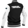 Carolina Panthers Vintage Bomber Satin Varsity Jacket Snap Button Collar - Image 2