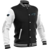 Carolina Panthers Vintage Bomber Satin Varsity Jacket Snap Button Collar