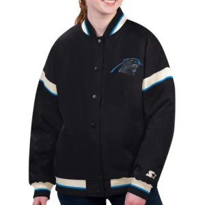 Carolina Panthers Starter Black Women’s Tournament Satin Varsity Jacket