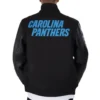 Alternative view of Carolina Panthers Team Players Wool & Leather Black Varsity Jacket