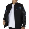 Carolina Panthers Team Players Wool & Leather Black Varsity Jacket