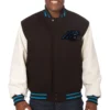 Carolina Panthers Two Tone Wool & Leather Varsity Jacket