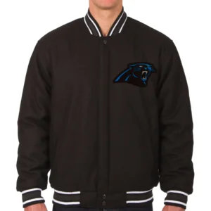 Carolina Panthers Full Wool One Color Varsity Jacket