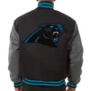 Carolina Panthers Full Wool Two Tone Varsity Jacket Black & Gray - Image 2