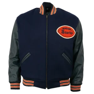 Chicago Bears 1958 Letterman Authentic Navy/Black Wool & Leather Varsity Jacket