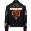 Chicago Bears Jeff Hamilton Black Full Leather Varsity Jacket - Image 2