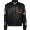 Chicago Bears Jeff Hamilton Black Full Leather Varsity Jacket
