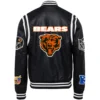 Chicago Bears Jeff Hamilton Full Black Leather Varsity Jacket - Image 2