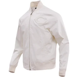 Chicago Bears Pro Standard Neutral Full-Zip Satin Varsity Jacket