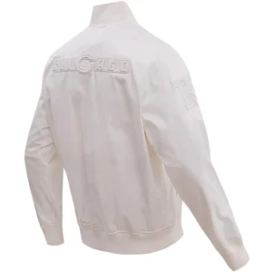 Alternative view of Chicago Bears Pro Standard Neutral Full-Zip Satin Varsity Jacket